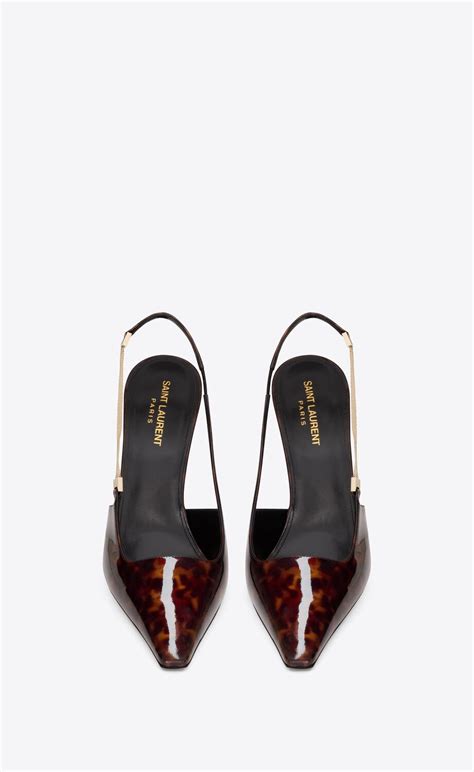 ysl tortoiseshell bag|BLAKE slingback pumps in in tortoiseshell patent leather .